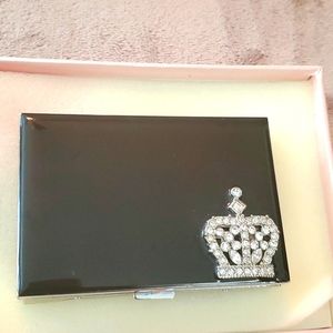 Spring Street handcrafted Calculator & Card case Crown/Crystals